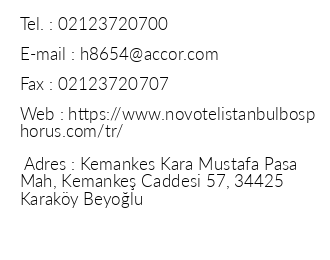 Novotel stanbul Bosphorus iletiim bilgileri